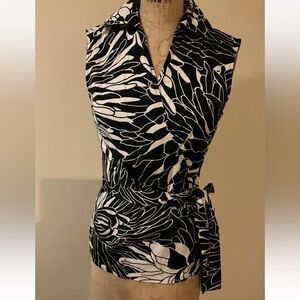 Max &Co made in Italy wrap bleck and white top size 46